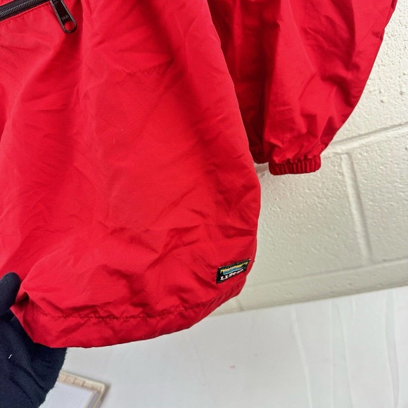 Vintage LL Bean Windbreaker Hooded Jacket Pullover Red Freeport Maine Kids Sz XL - Picture 8 of 13